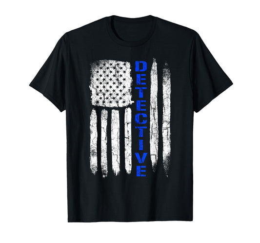 Thin Blue Line Flag American Detective Shirt T-Shirt