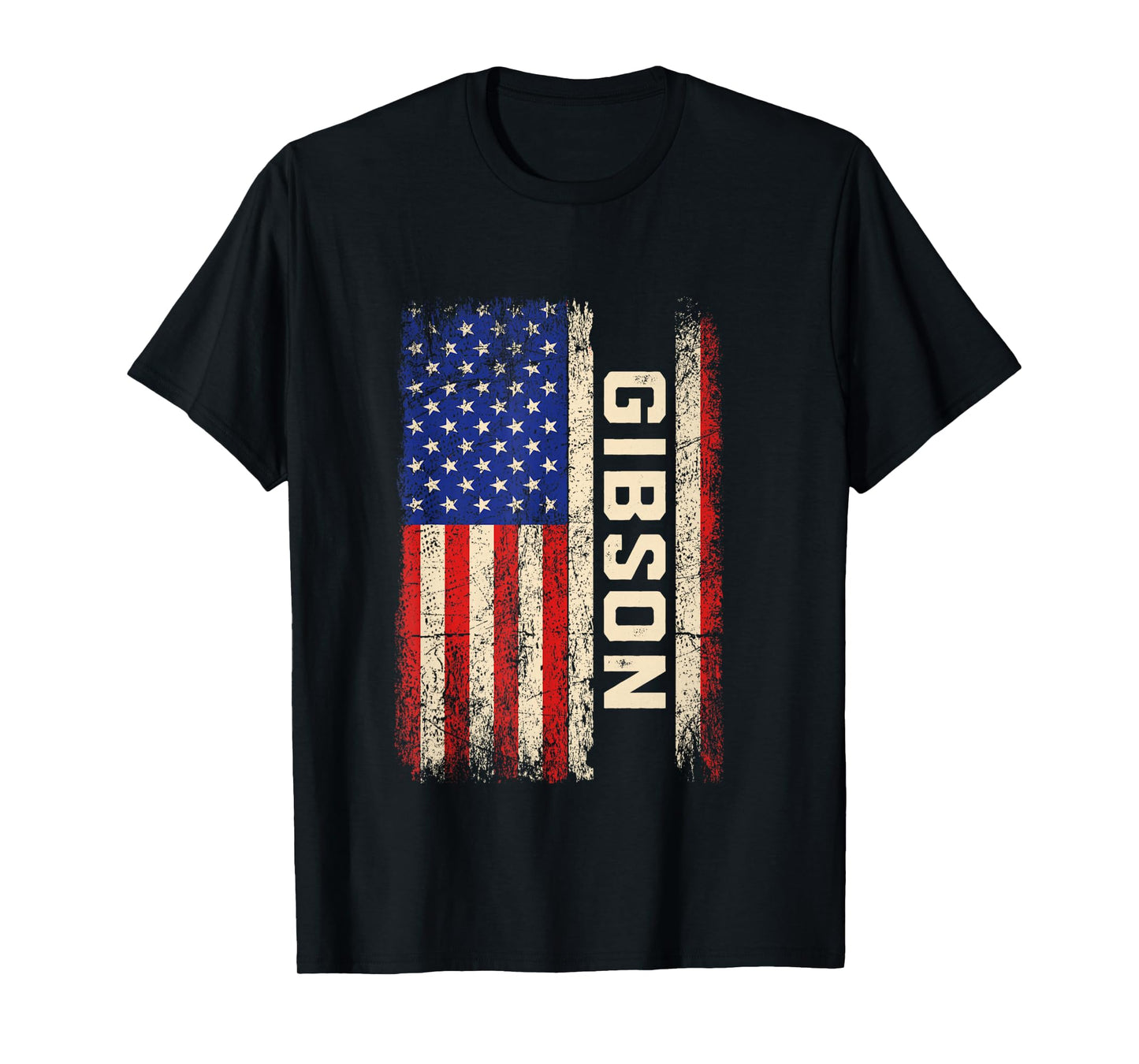 Gibson Last Name Shirt Gibson Name American Flag Long Sleeve T-Shirt