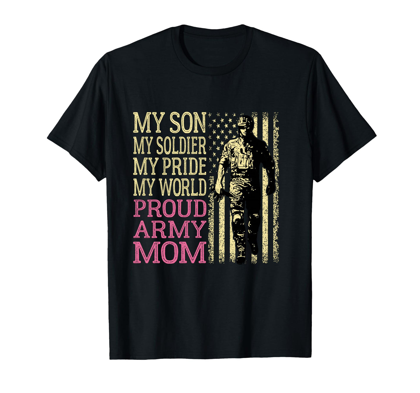 My Son My Soldier Hero Proud Army Mom US Military Mother Long Sleeve T-Shirt