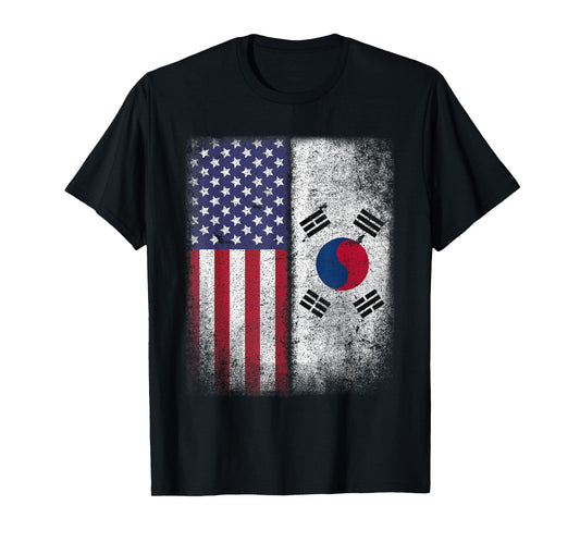 South Korean American Flag T-Shirt Korea USA America Gift T-Shirt