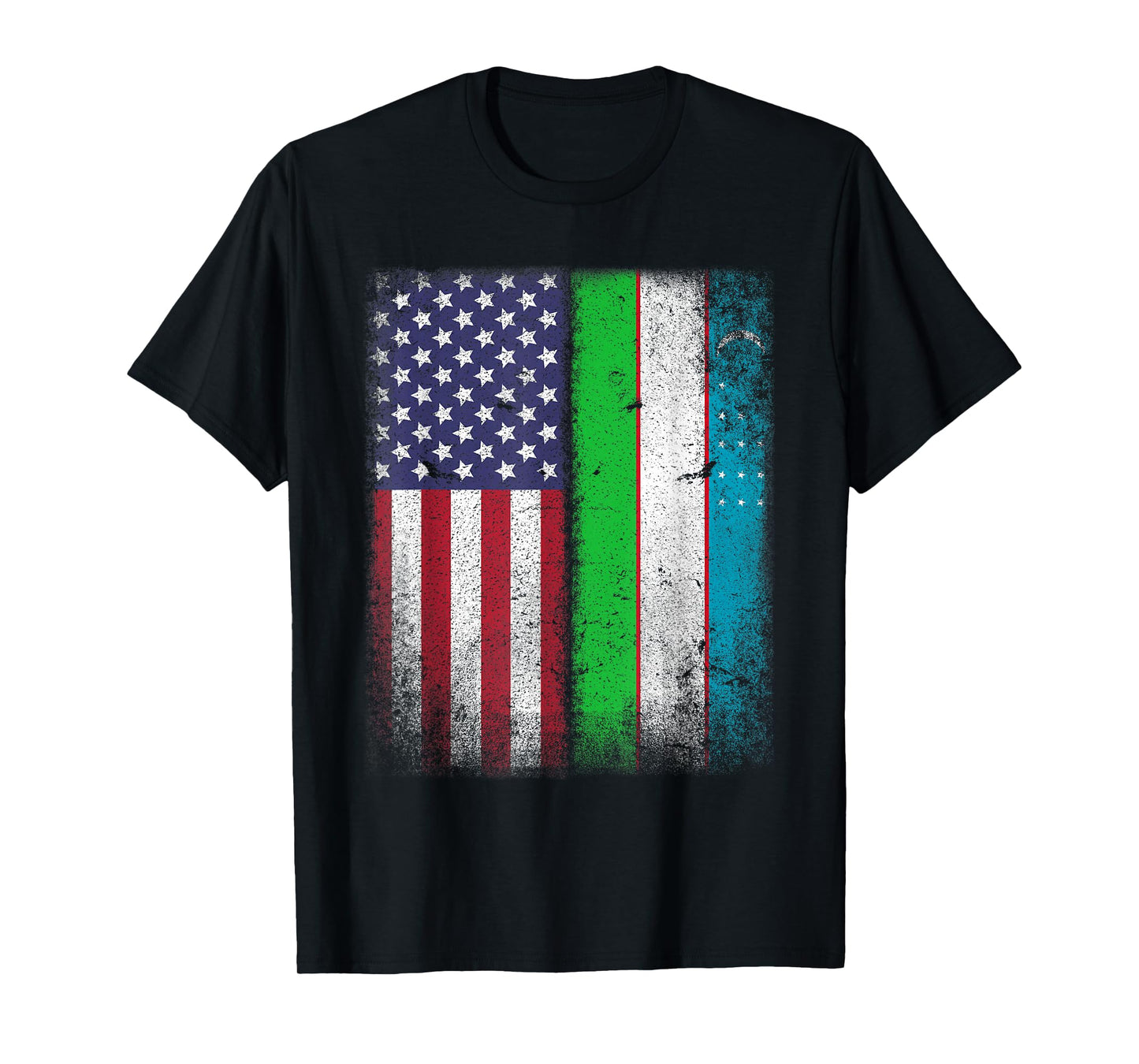 Uzbekistan Usa T-shirt Uzbek American Flag T-Shirt