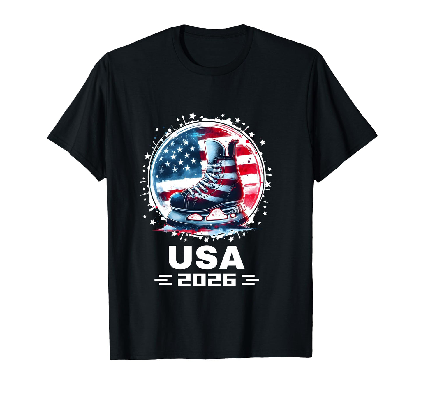 USA Team 2026 Hockey American Flag Women Men Kids Hockey Long Sleeve T-Shirt