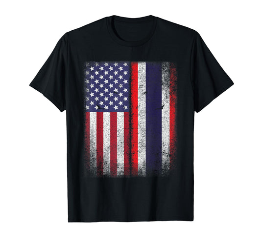 Thai American Flag T-Shirt Thailand USA Gift America Pride T-Shirt