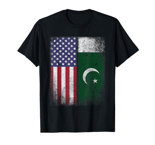 Pakistan Usa T-shirt Pakistani American Flag Pride T-Shirt