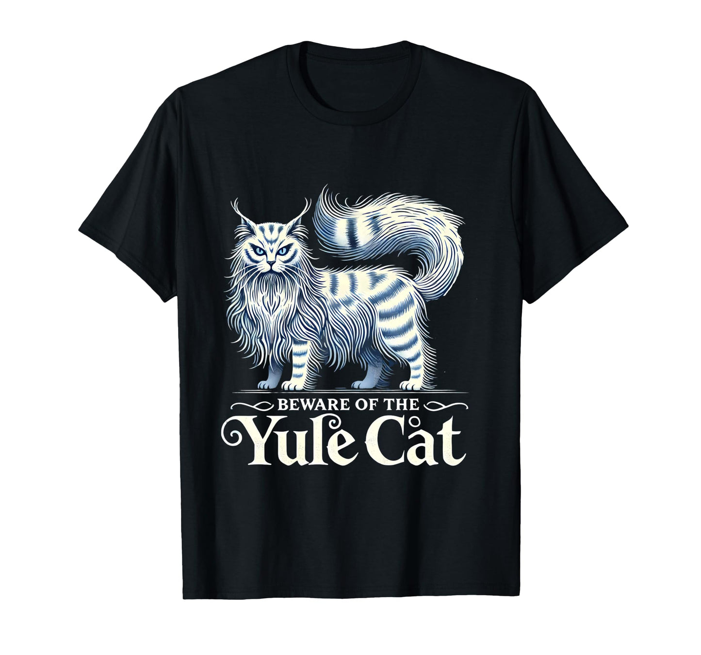 Beware of the Yule Cat Jolakotturinn Icelanic Folklore Long Sleeve T-Shirt